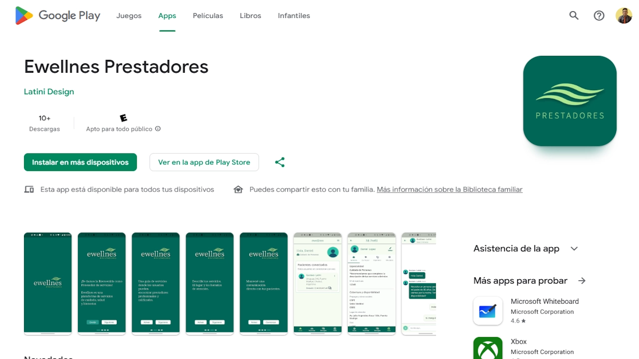 Captura de pantalla de la app
